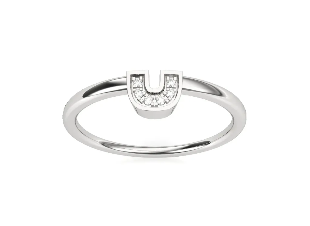 SWAY - Diamond-studded horseshoe motif ring-VR1325 (White)