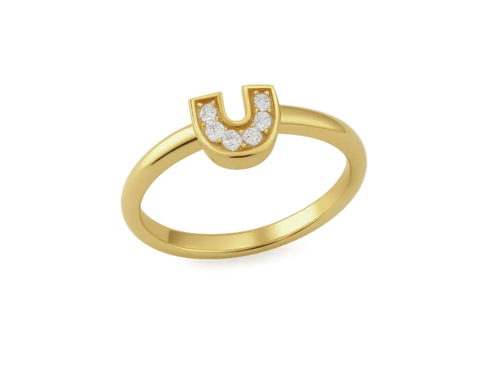 SWAY - Diamond-studded horseshoe motif ring-VR1325