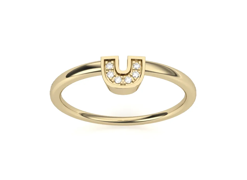 SWAY - Diamond-studded horseshoe motif ring-VR1325