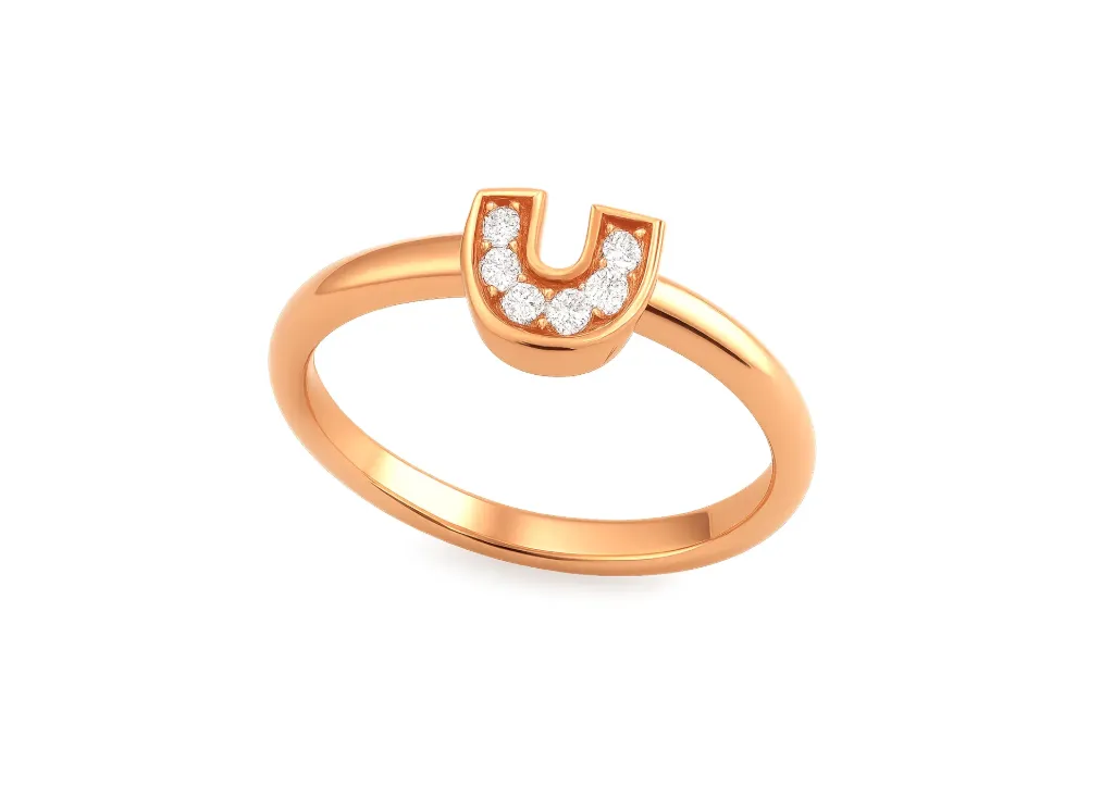 SWAY - Diamond-studded horseshoe motif ring-VR1325