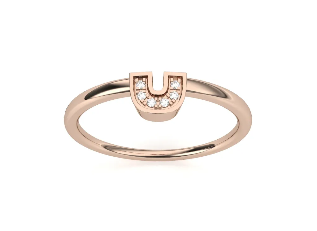 SWAY - Diamond-studded horseshoe motif ring-VR1325