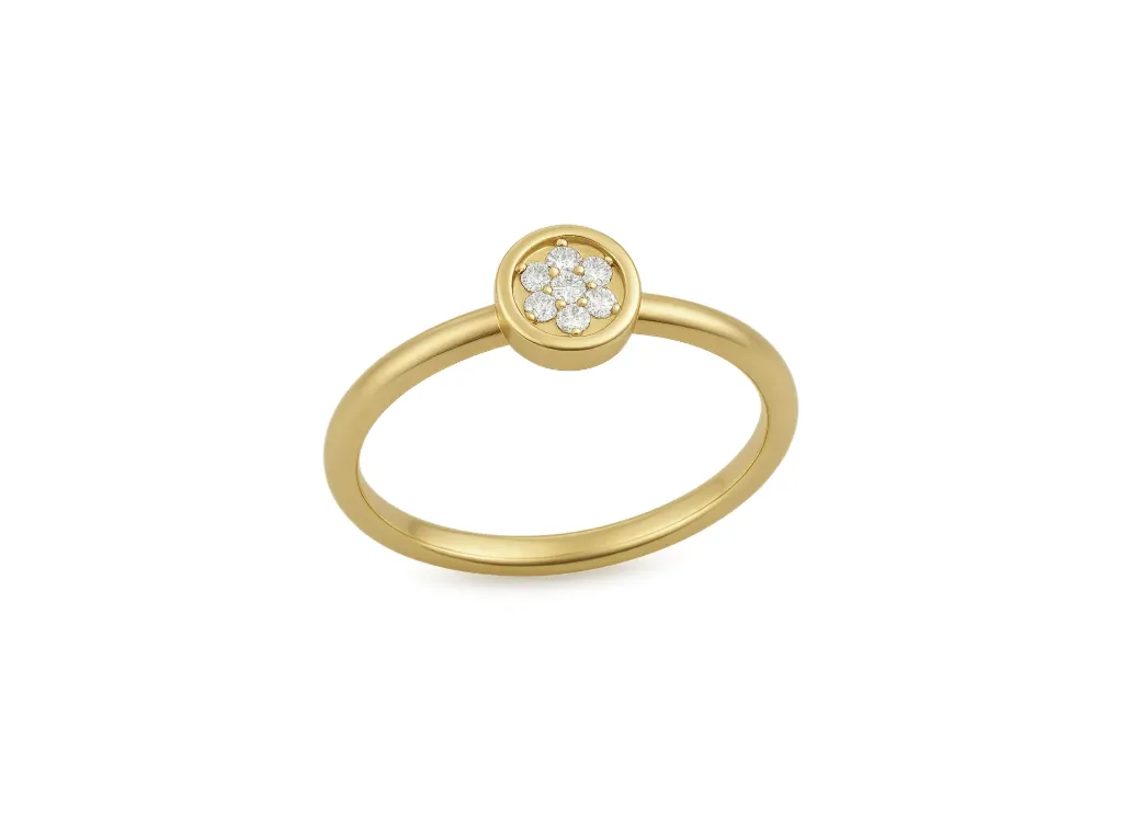 LUMA - Pavé set diamond round motif ring-VR1328