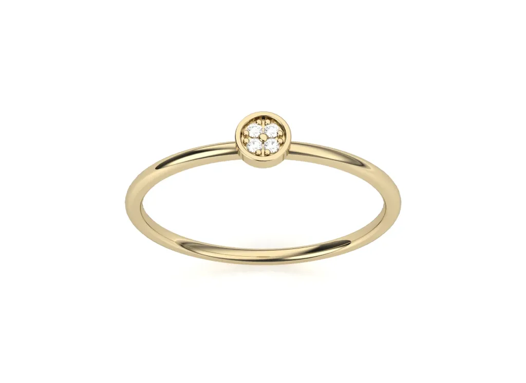 LUMA - Pavé set diamond round motif ring-VR1328