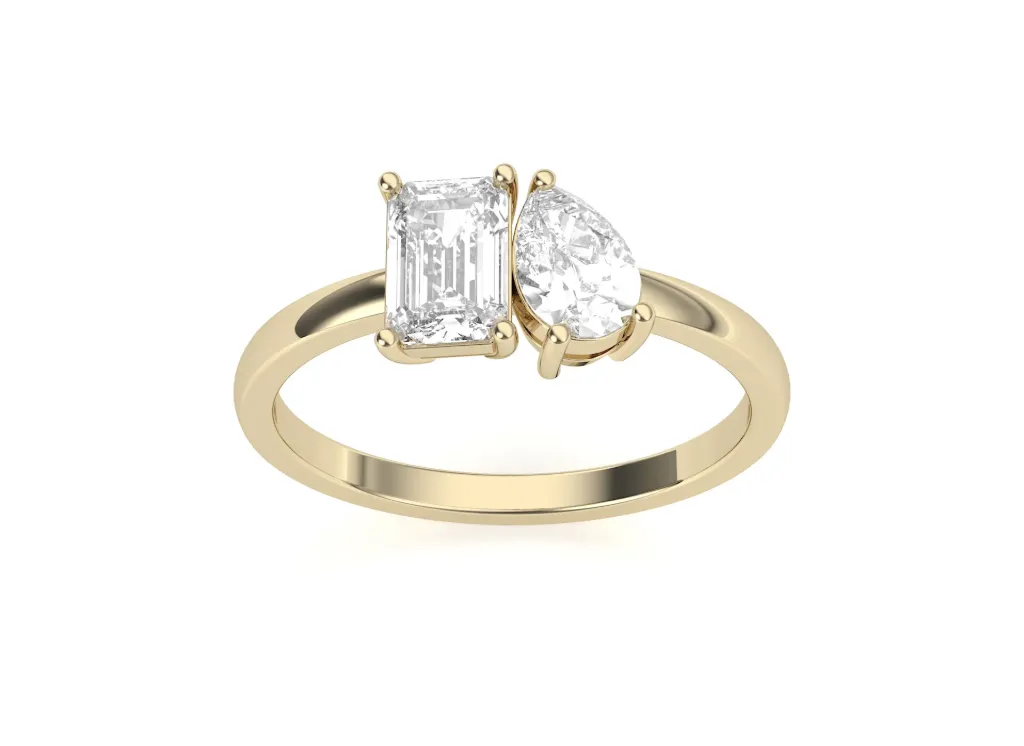 DYMERA — Emerald and pear-cut diamond Toi et Moi ring-VR1333