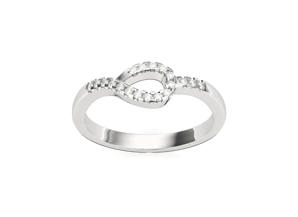 ETERNA - Diamond studded modern eternity motif ring-VR1364 (White)