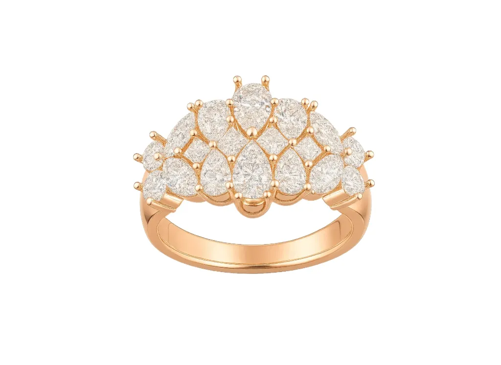 AURORA — Pear, Princess and Marquise cut diamond fashionable ring-VR70048
