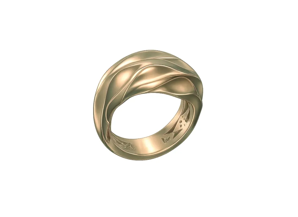 DRIFT — Wave-sculpted plain metal ring-VR87712