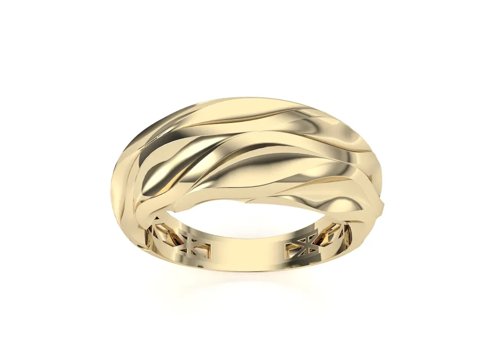 DRIFT — Wave-sculpted plain metal ring-VR87712
