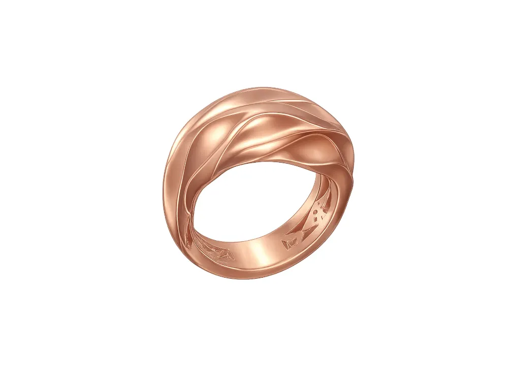 DRIFT — Wave-sculpted plain metal ring-VR87712