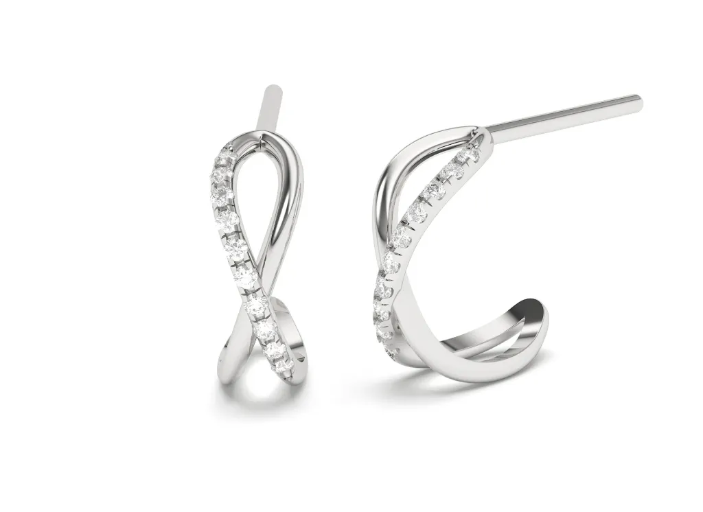 VELISSE-infinity-inspired earrings featuring twisted loops accented with a row of diamonds - VER29917