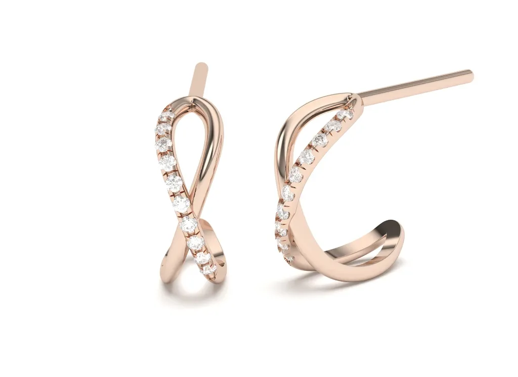 VELISSE-infinity-inspired earrings featuring twisted loops accented with a row of diamonds - VER29917
