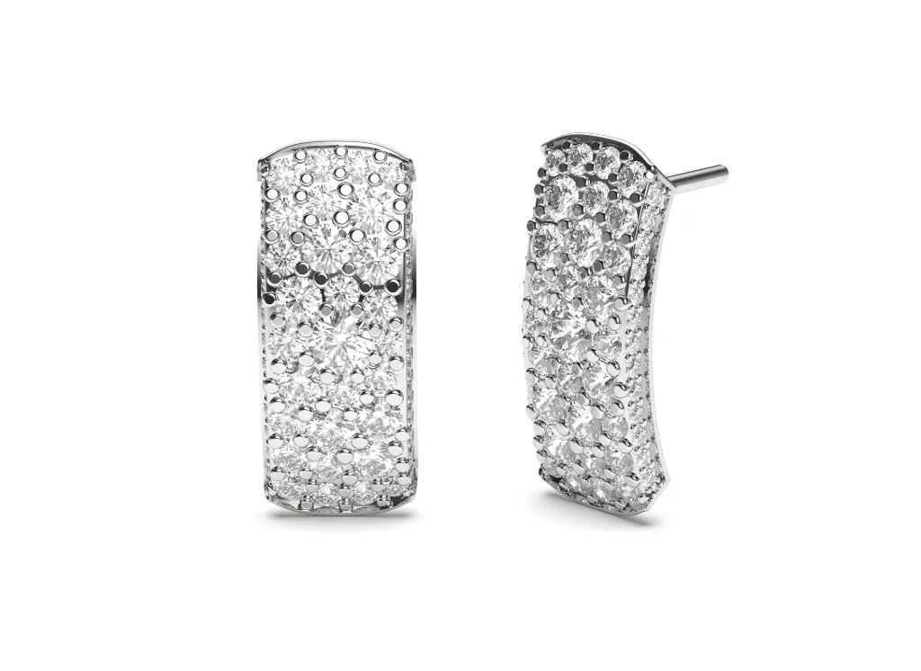 GLIVIAN-curved rectangular earrings - VER29921 (White)