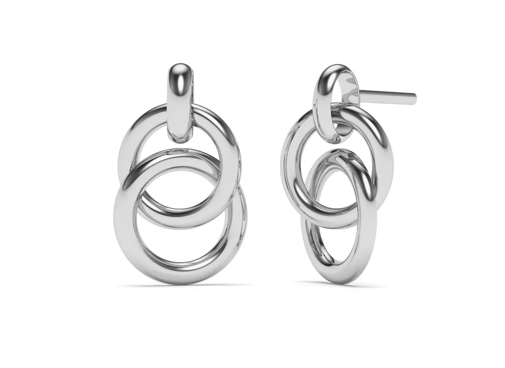 CIRVIAN-earrings featuring interlocking circular rings in a sleek geometric design - VER29870