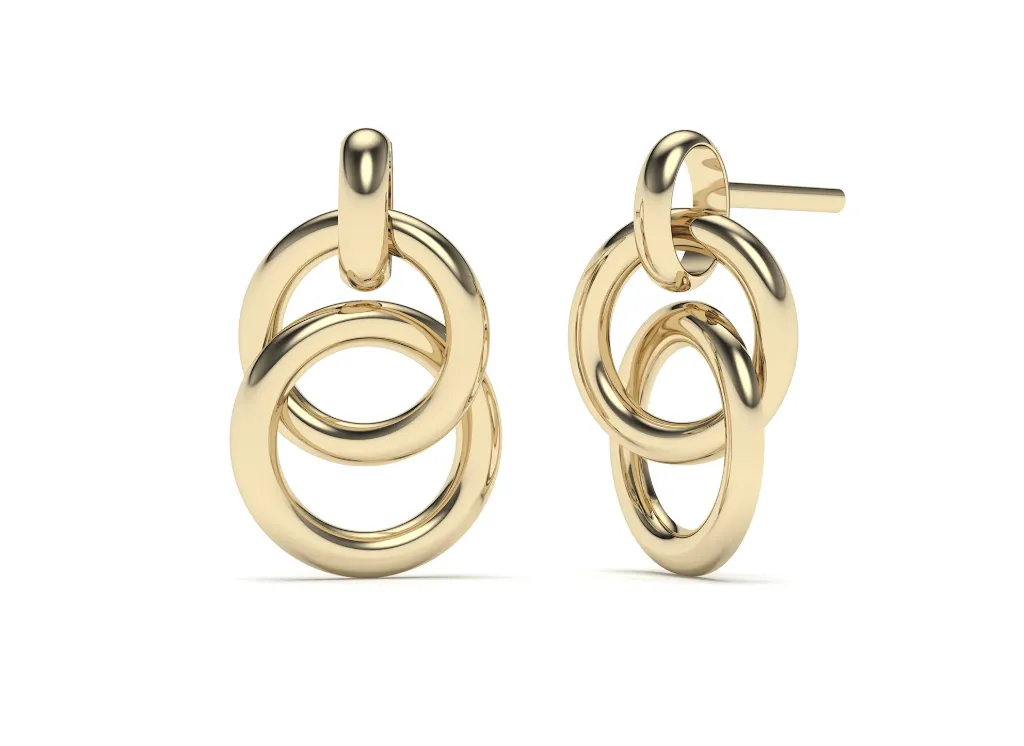 CIRVIAN-earrings featuring interlocking circular rings in a sleek geometric design - VER29870