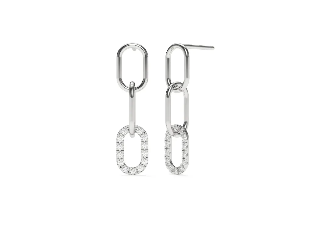 LINKORAE-earrings with curved rectangular links - VER29879