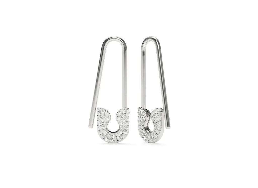 PINIVRA-safety pin–shaped earrings - VER29880