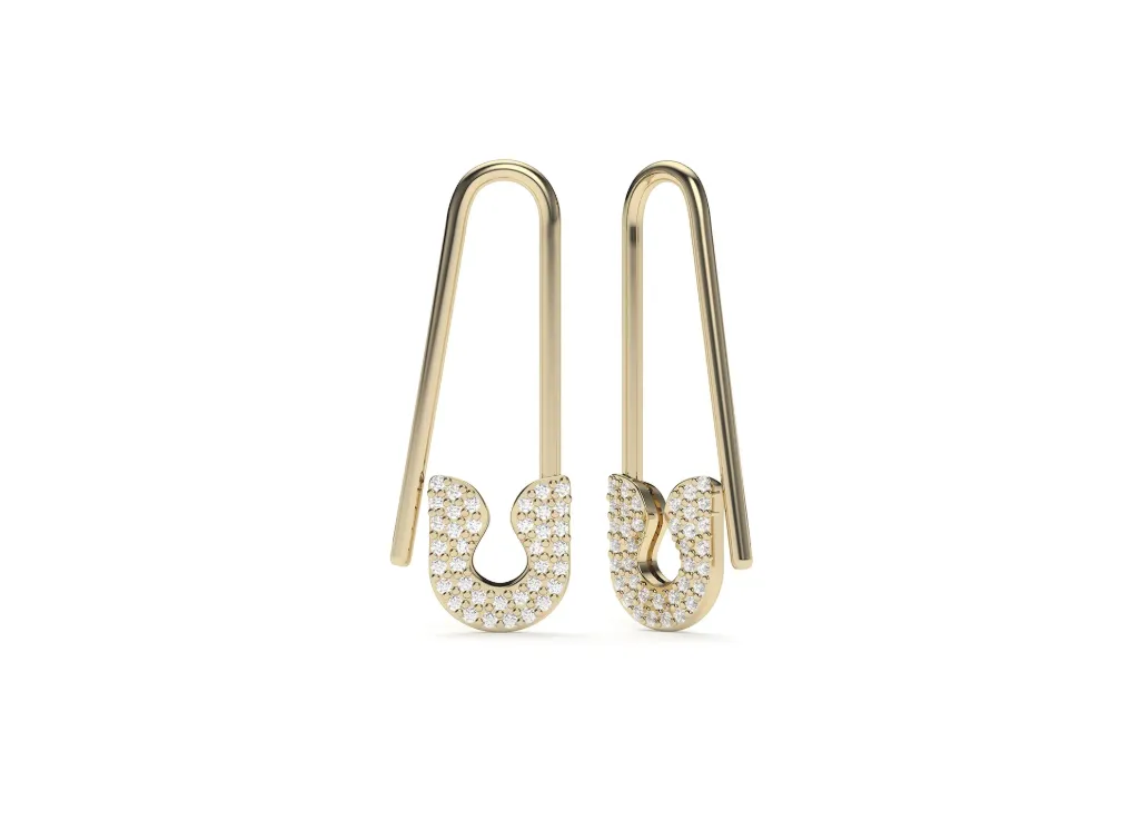 PINIVRA-safety pin–shaped earrings - VER29880