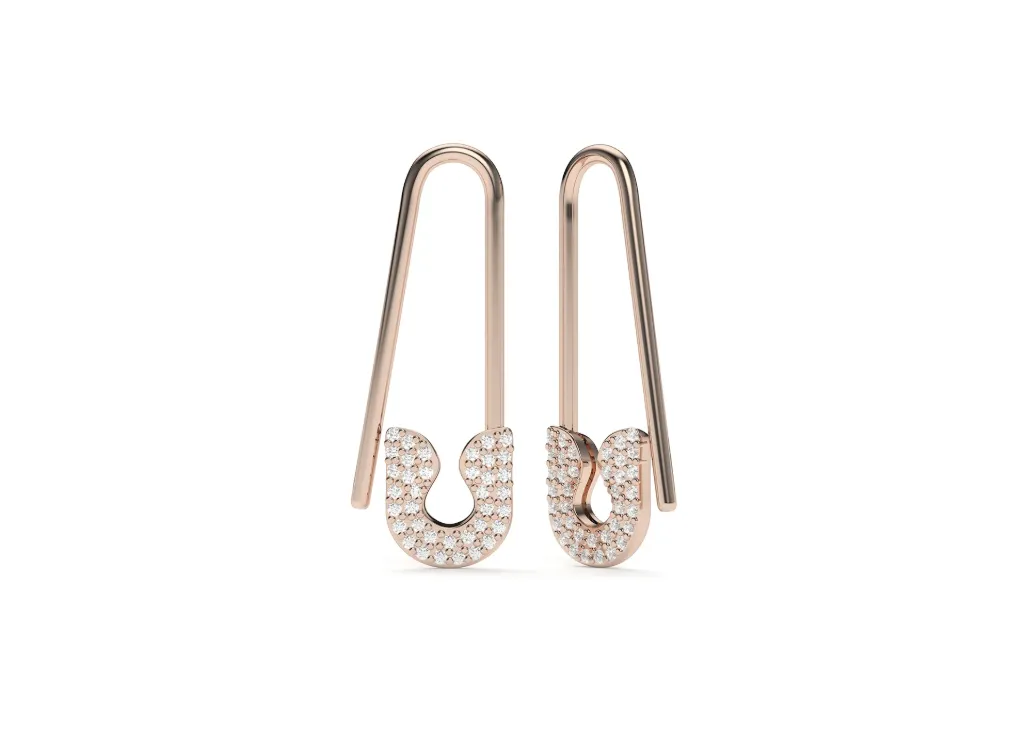 PINIVRA-safety pin–shaped earrings - VER29880