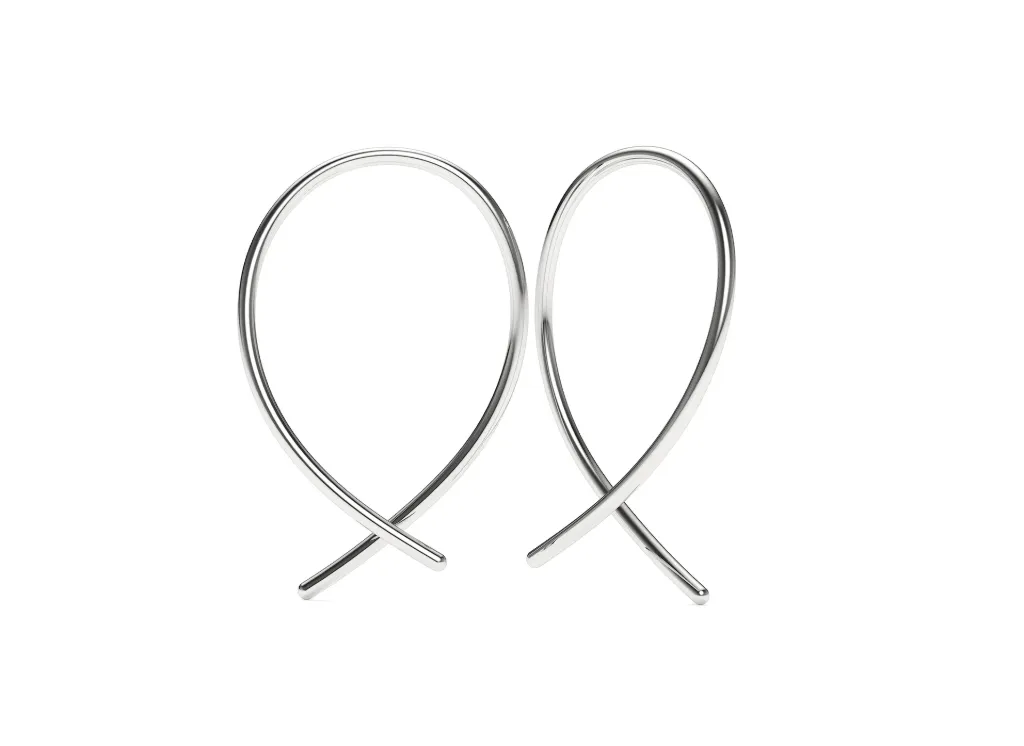CURVISSE-open-sleek curved loop earrings - VER29885