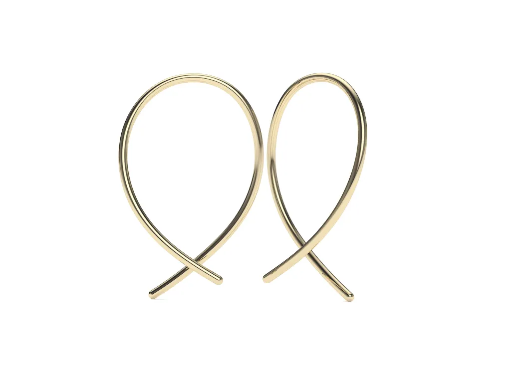 CURVISSE-open-sleek curved loop earrings - VER29885