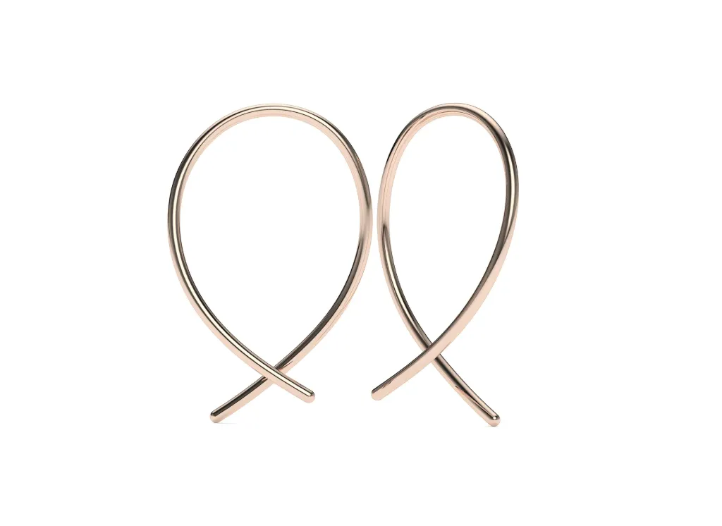CURVISSE-open-sleek curved loop earrings - VER29885
