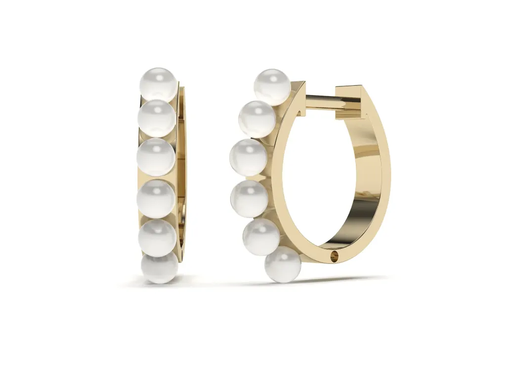 PERLISSE-pearl hoop earrings - VER29890