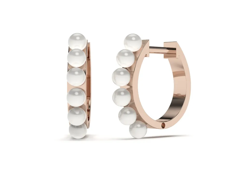 PERLISSE-pearl hoop earrings - VER29890