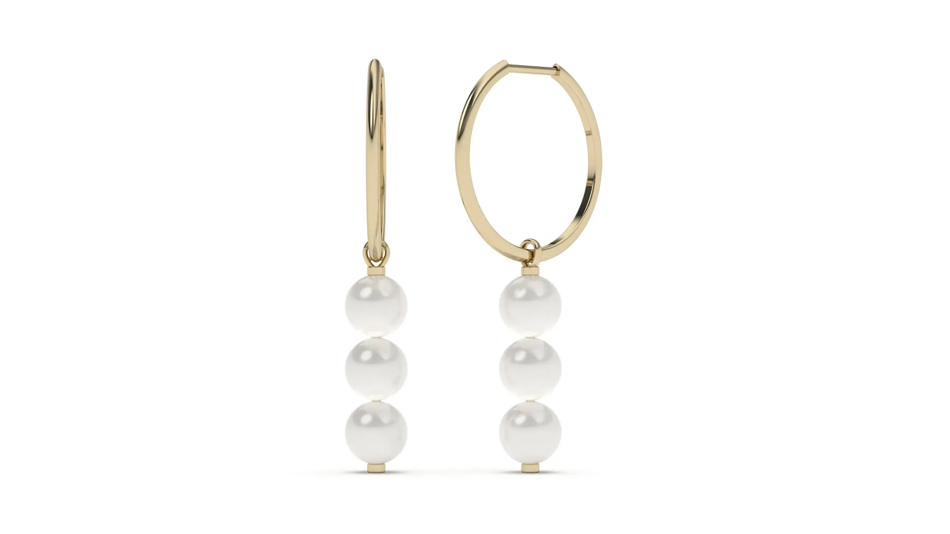 PEARLA-suspended pearl earrings - VER29894