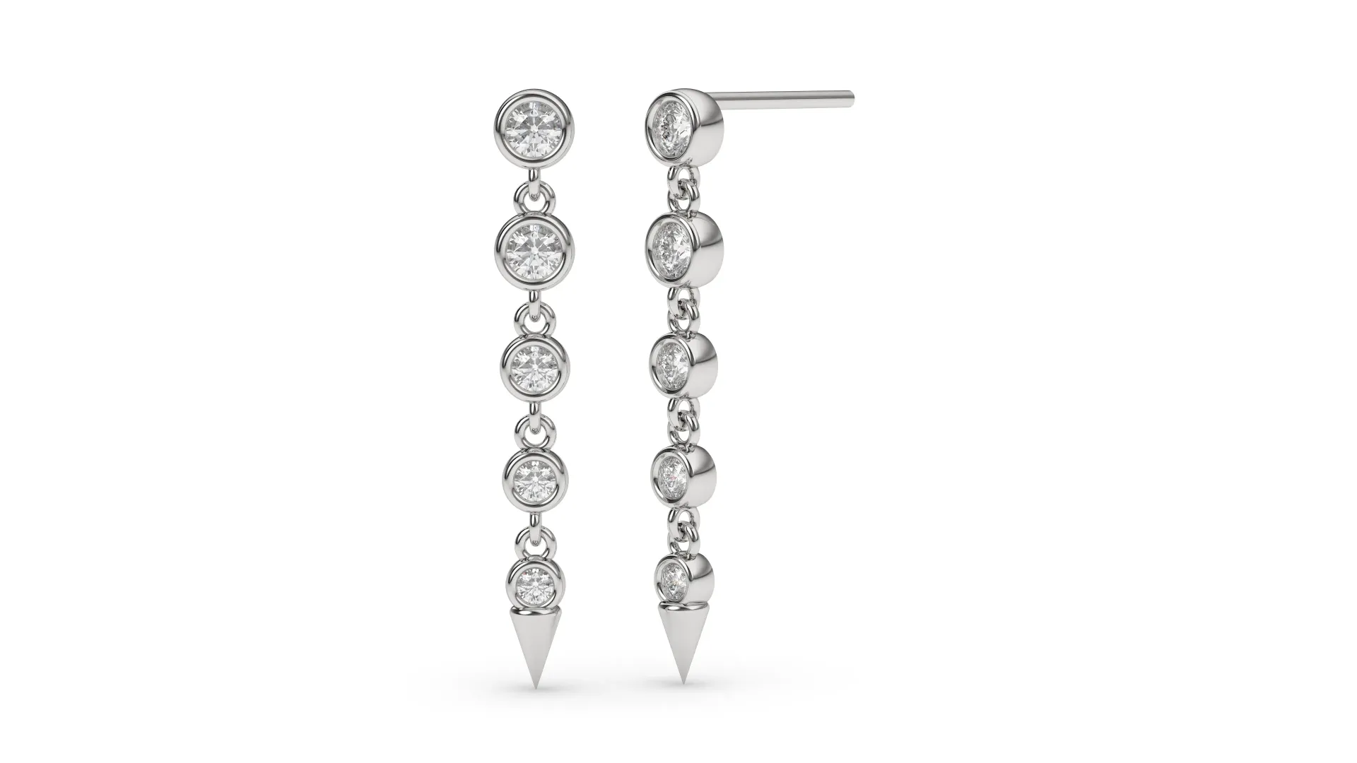 DANGLIRE-earrings with dangling bezel set round diamonds - VER29898