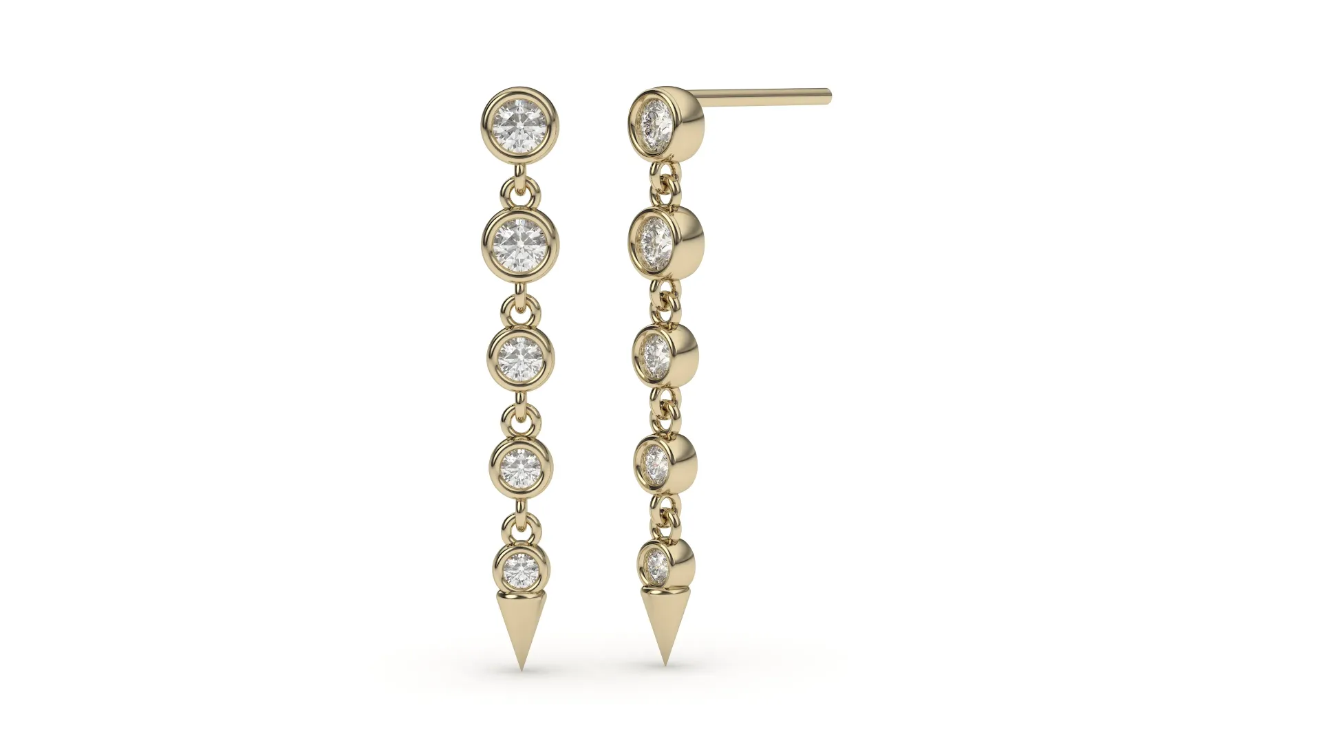 DANGLIRE-earrings with dangling bezel set round diamonds - VER29898