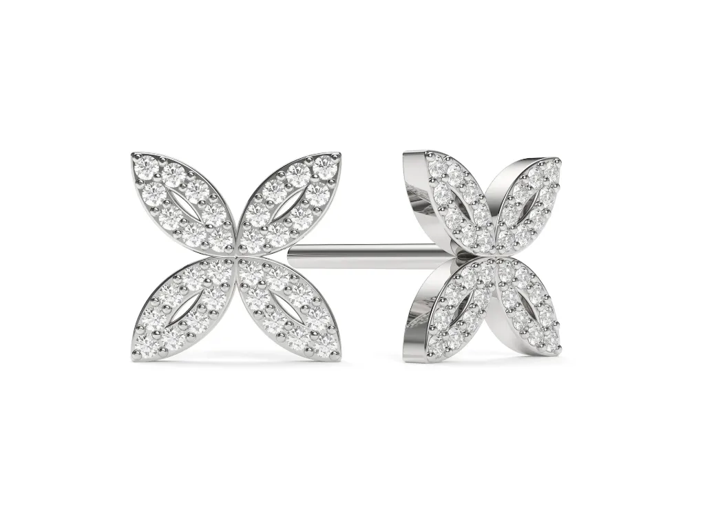 FLORIVIAN-diamond-encrusted floral motif earrings - VER29911