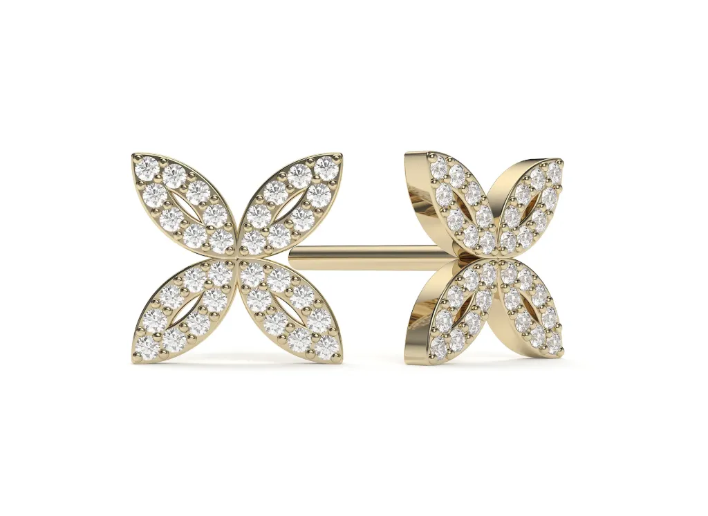 FLORIVIAN-diamond-encrusted floral motif earrings - VER29911