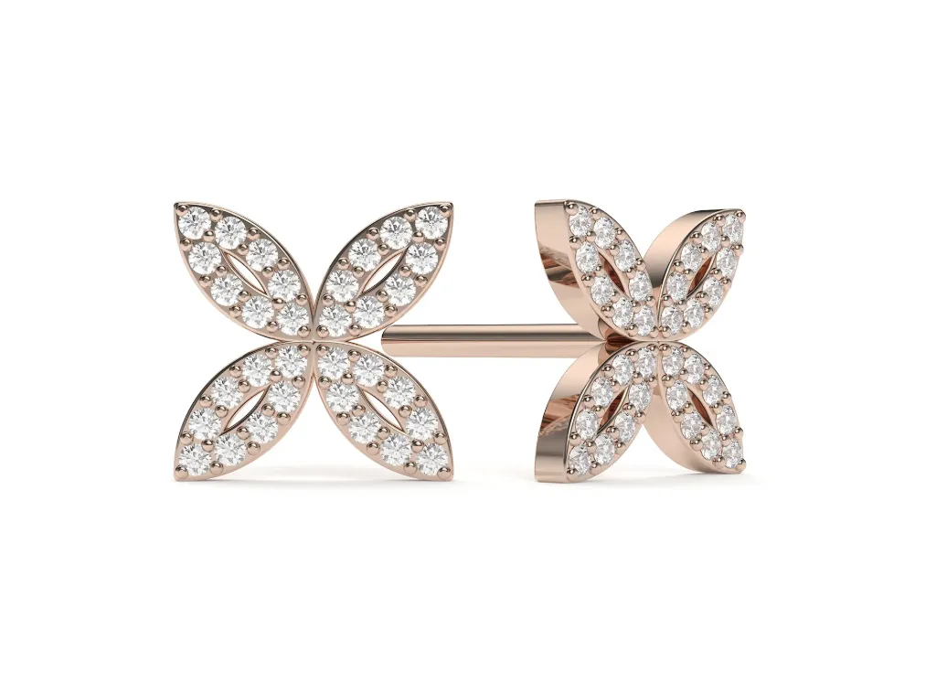 FLORIVIAN-diamond-encrusted floral motif earrings - VER29911