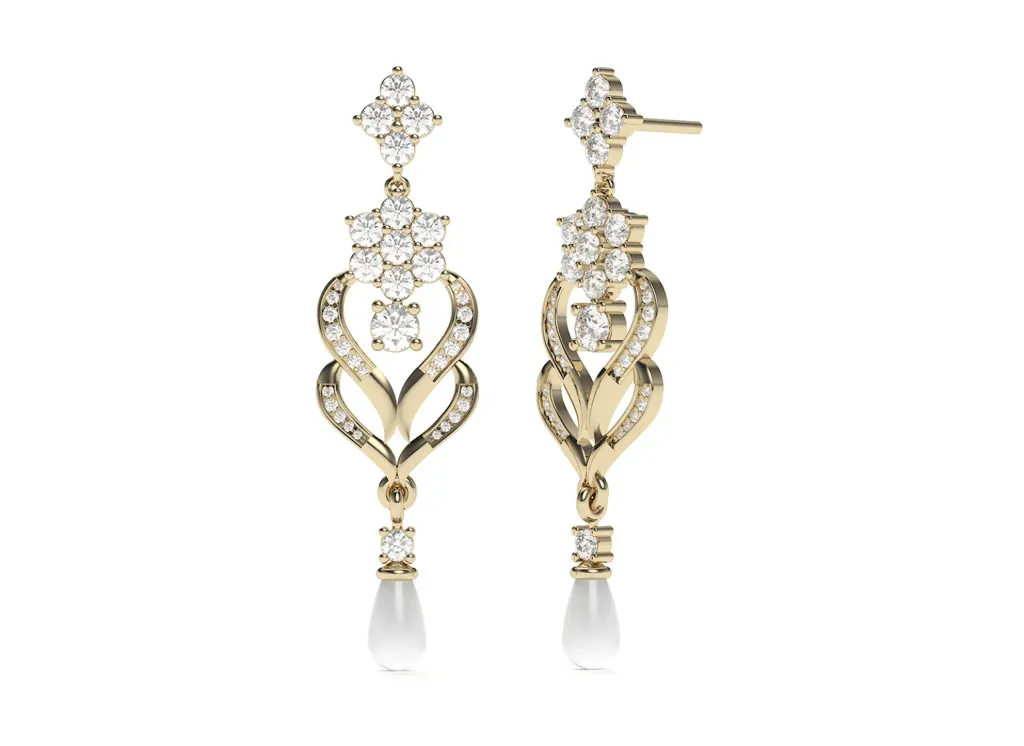 SERAPHYNE-drop earrings with a floral cluster - VER29872