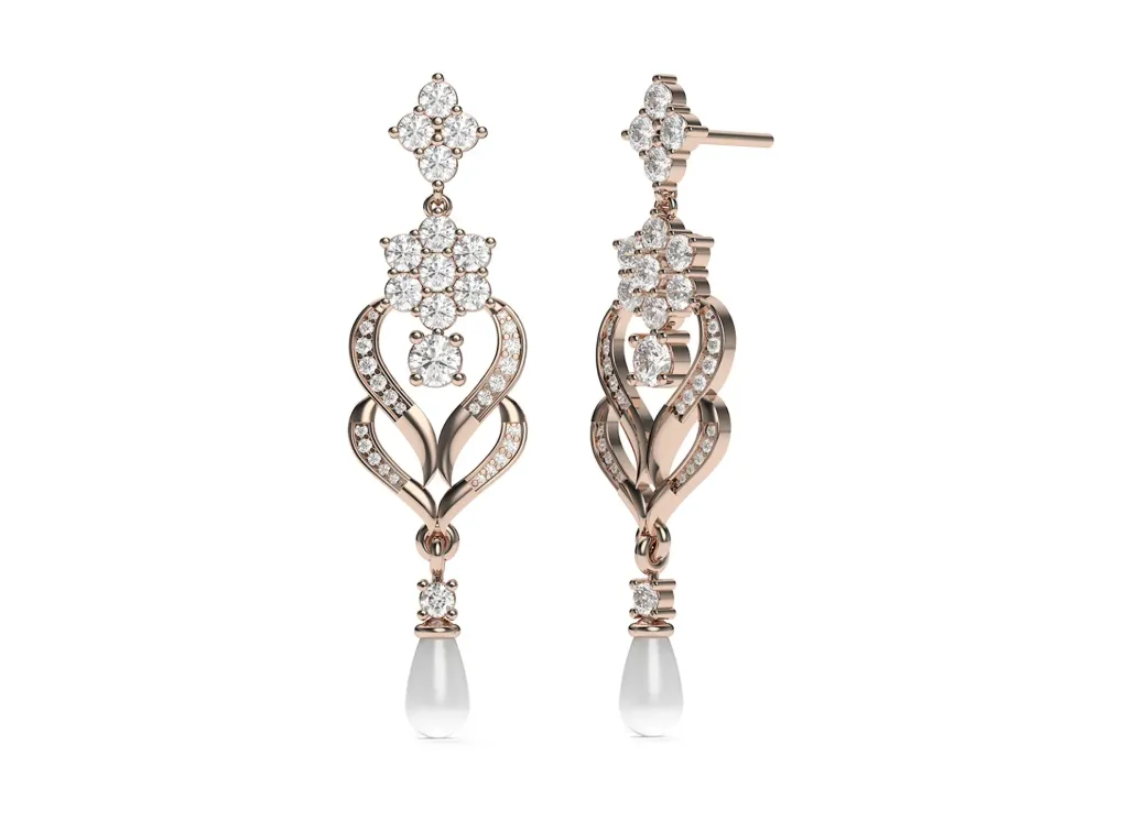 SERAPHYNE-drop earrings with a floral cluster - VER29872
