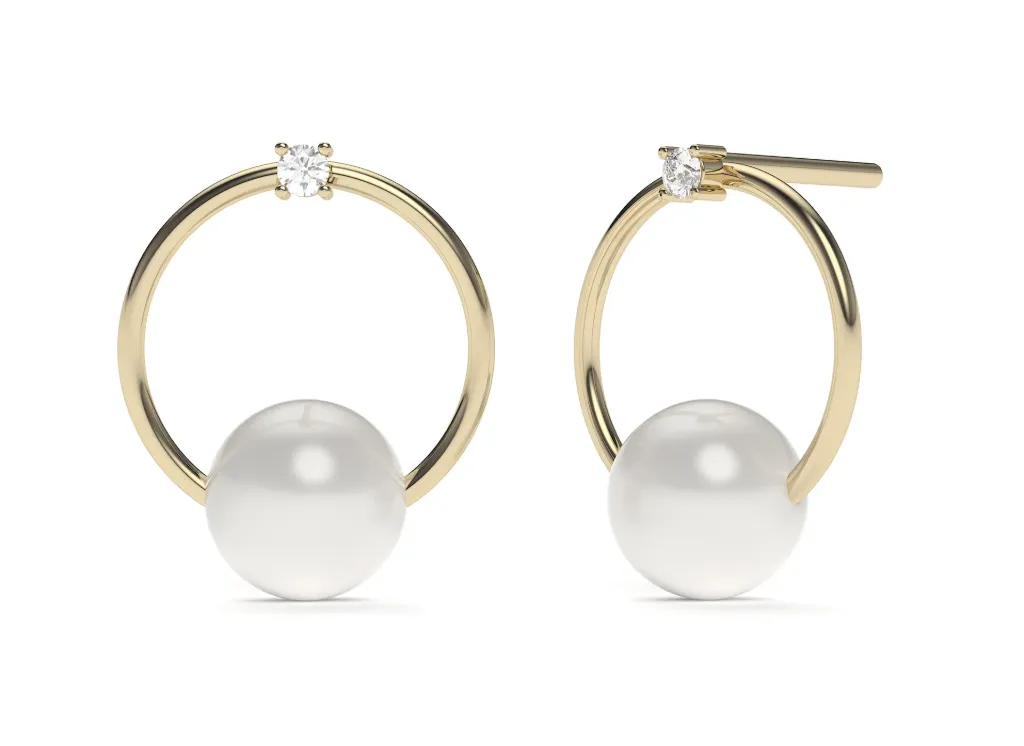 PEARLOURA-earrings with suspended pearls - VER29892