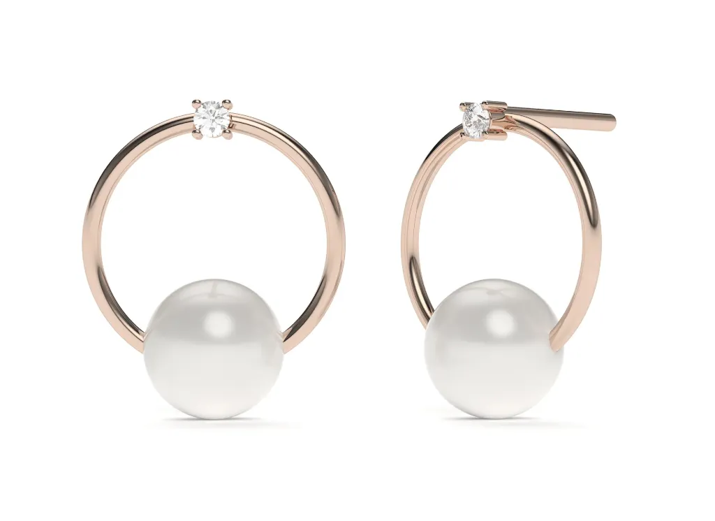 PEARLOURA-earrings with suspended pearls - VER29892