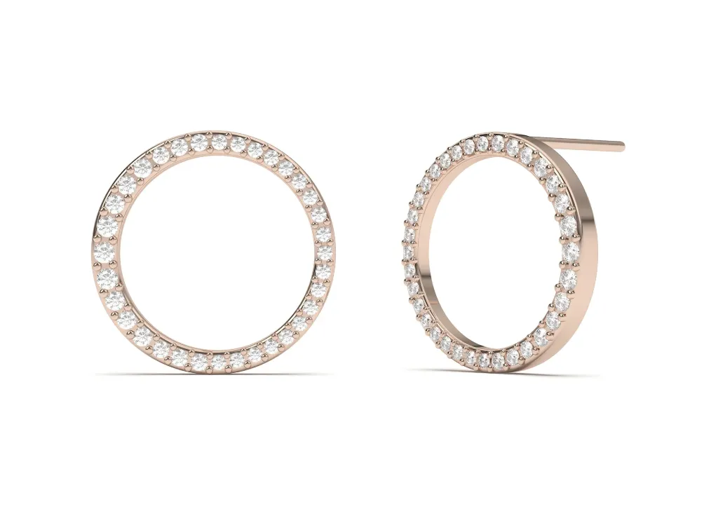 CIRYNE-circular earrings featuring a thin frame fully encrusted with closely set sparkling diamonds - VER29902