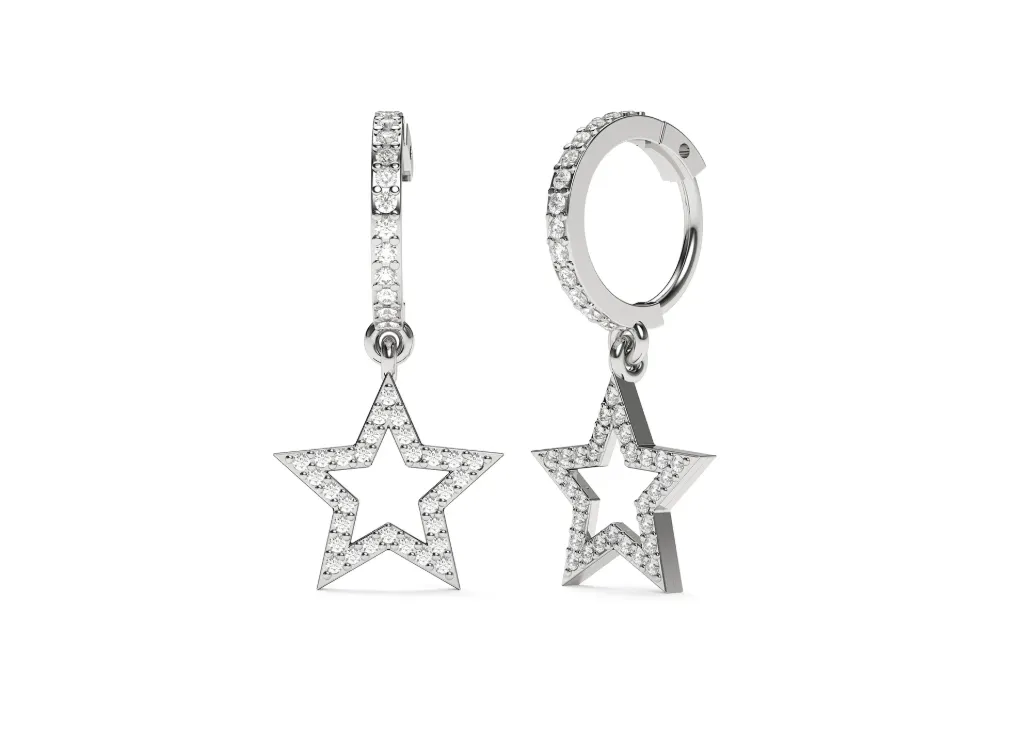 STELLIVRA-earrings with dangling star-shaped charms - VER29903