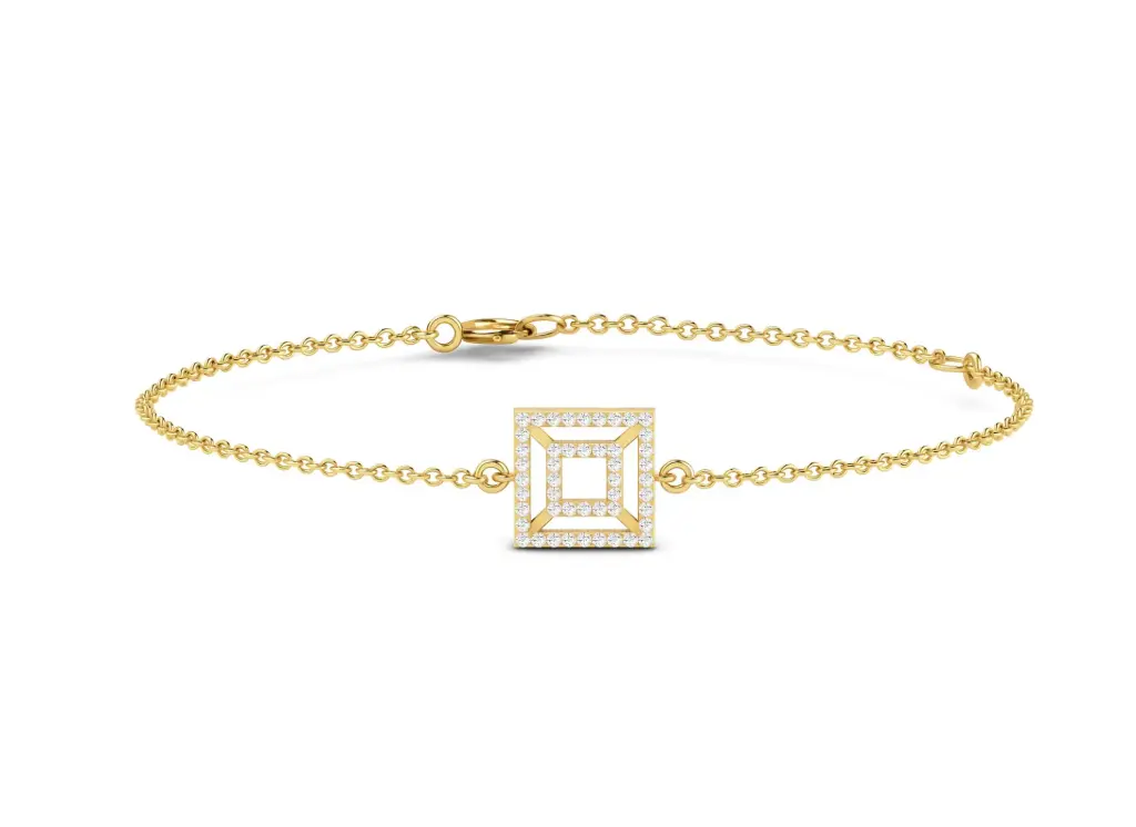 EQUA - Geometric diamond bracelet with concentric square patterns-VBR2591