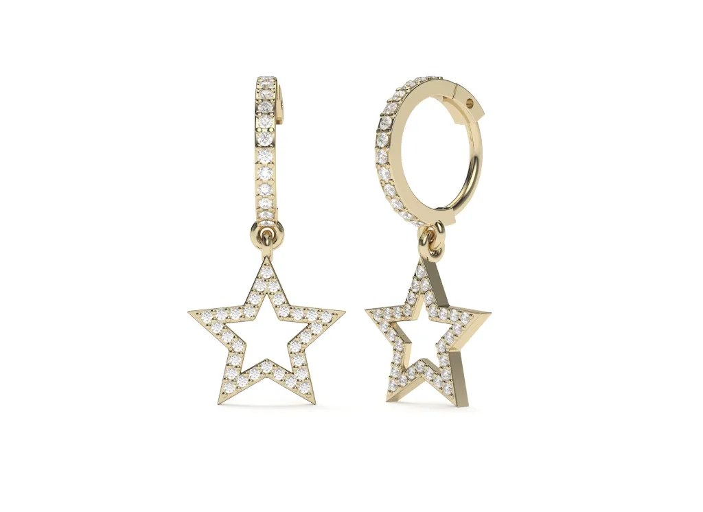 STELLIVRA-earrings with dangling star-shaped charms - VER29903