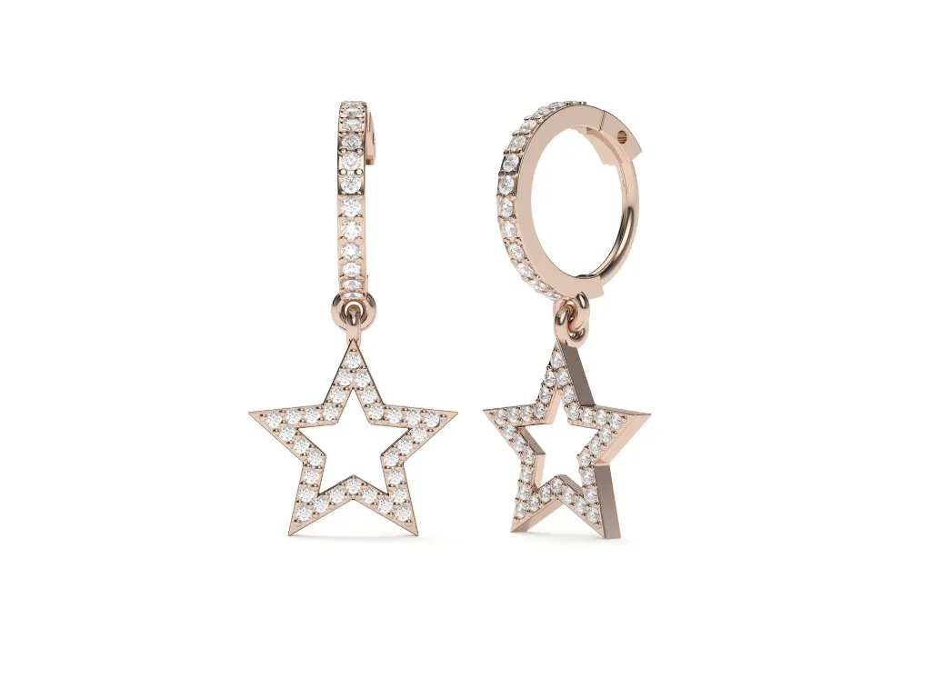 STELLIVRA-earrings with dangling star-shaped charms - VER29903