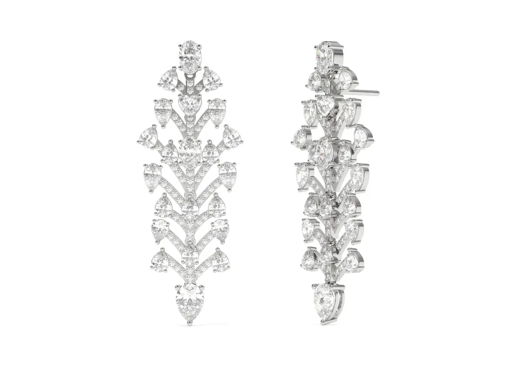 ZYNELIS-cascading earrings arranged in a flowing branch - VER1165
