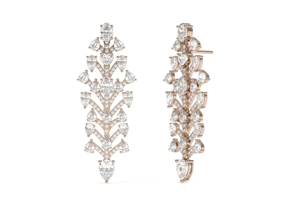 ZYNELIS-cascading earrings arranged in a flowing branch - VER1165