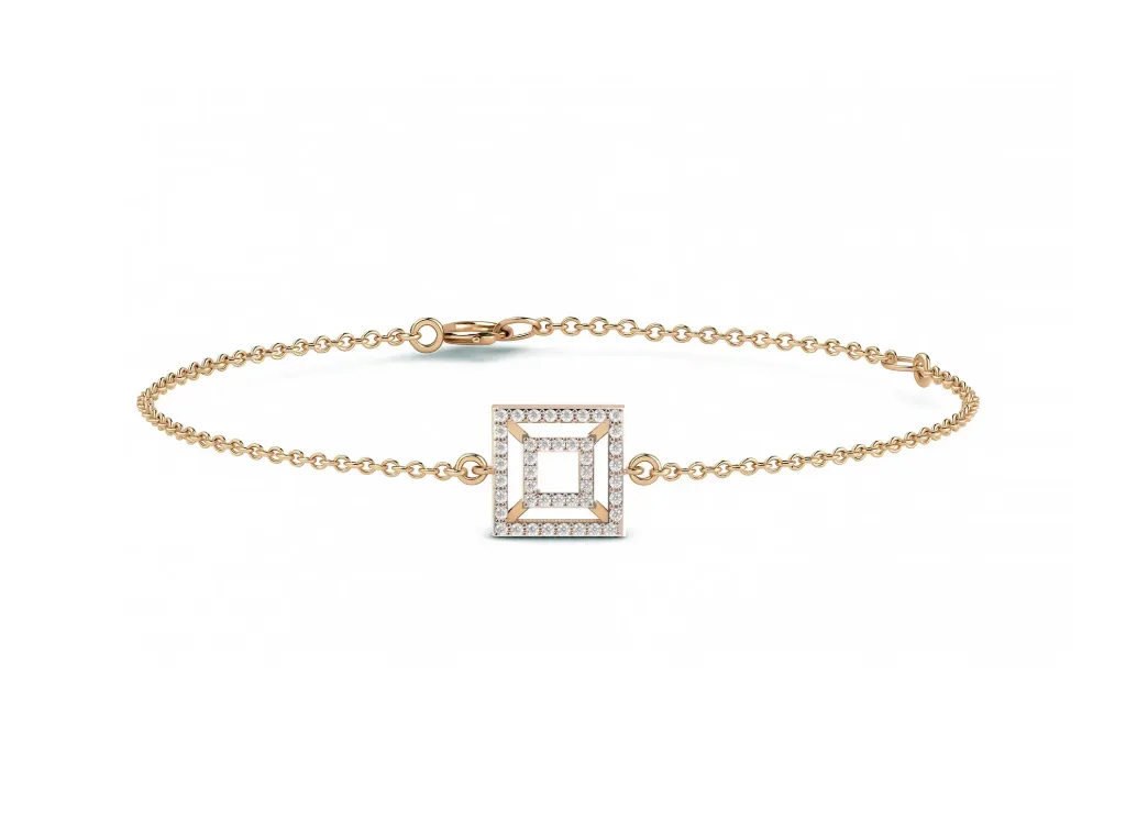 EQUA - Geometric diamond bracelet with concentric square patterns-VBR2591