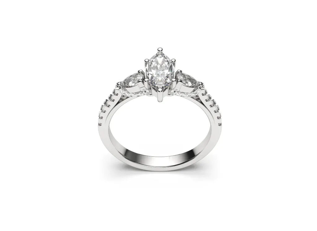 MARIVESSA – A radiant ring crowned with a marquise diamond - VR87840