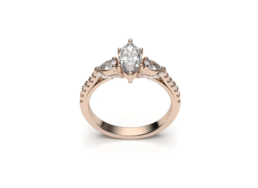 MARIVESSA – A radiant ring crowned with a marquise diamond - VR87840