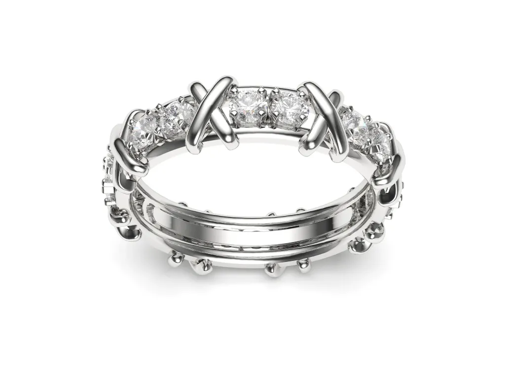 XONERATI-crisscross “X” and "O" pattern ring - VR87770