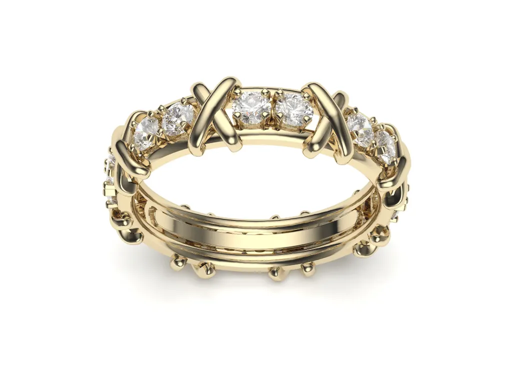 XONERATI-crisscross “X” and "O" pattern ring - VR87770