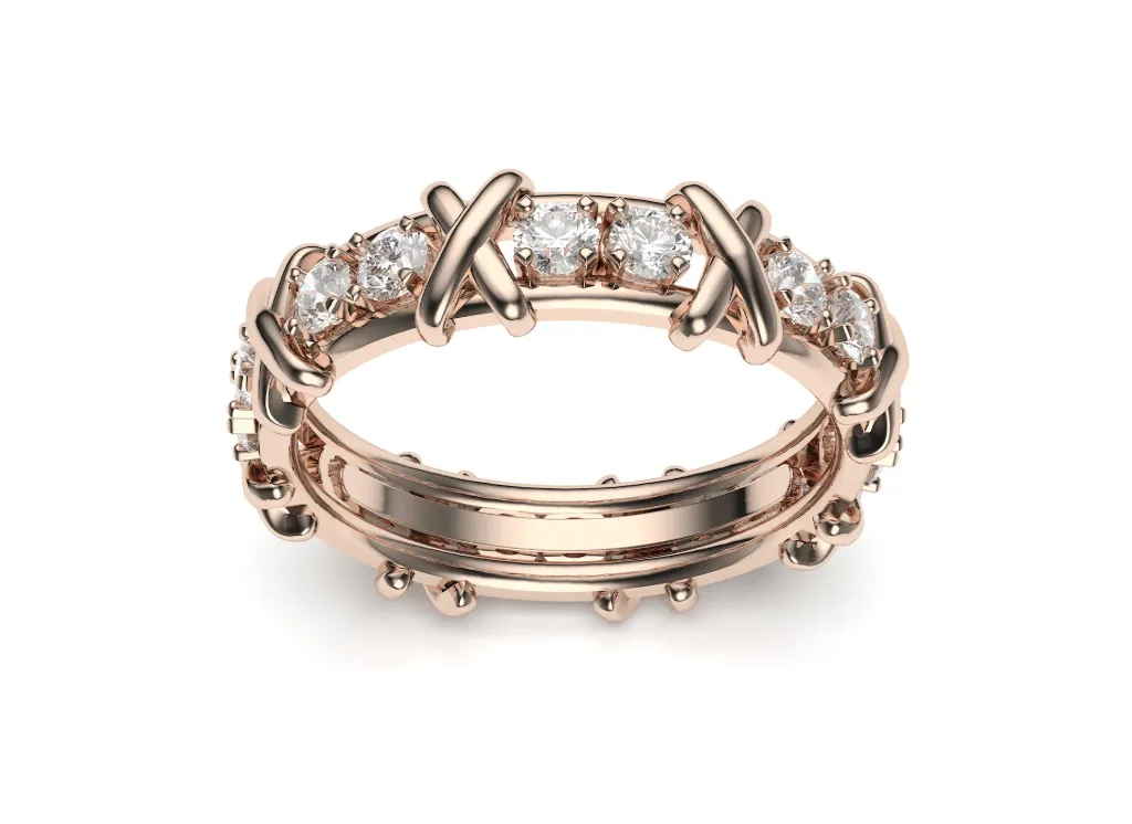 XONERATI-crisscross “X” and "O" pattern ring - VR87770